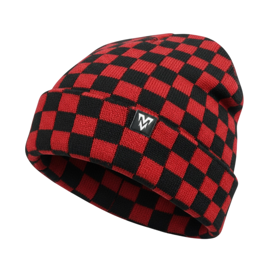 Checkered Knit Beanie