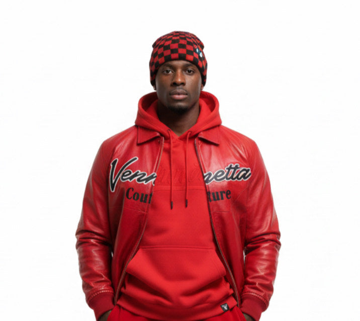 Checkered Knit Beanie