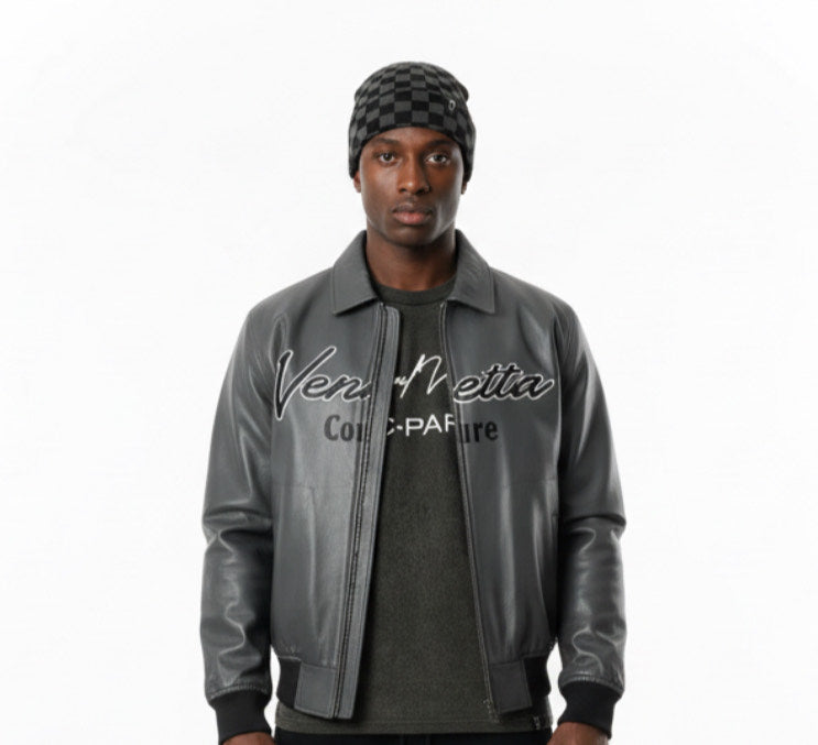 Checkered Knit Beanie