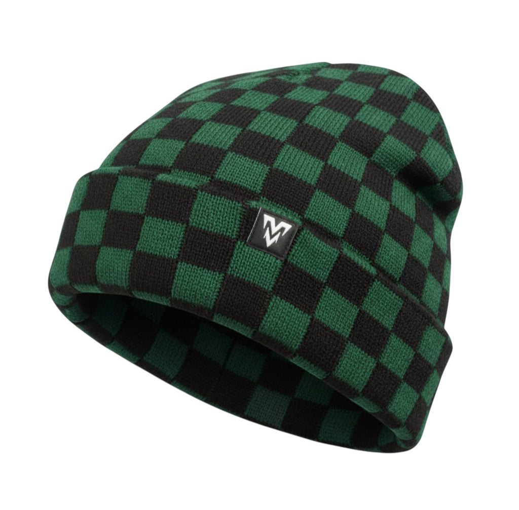 Checkered Knit Beanie