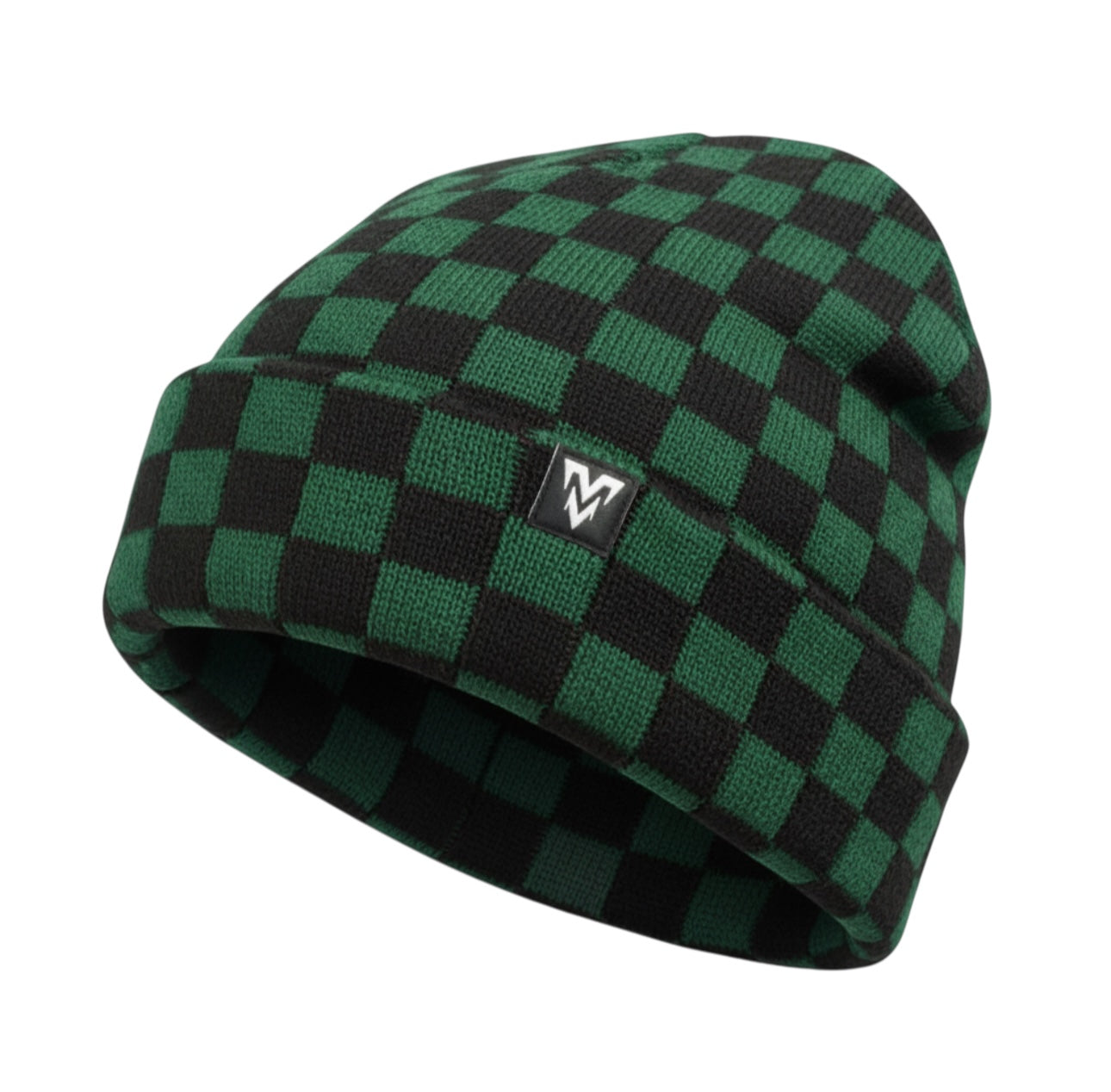 Checkered Knit Beanie